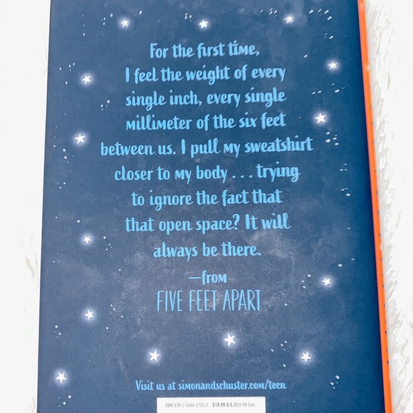 🆕🎉NWOT Five Feet Apart Hardcover Book - Picture 5 of 7